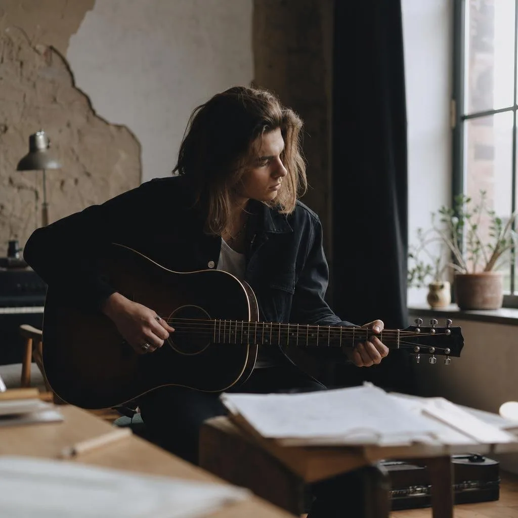 The artist in the studio